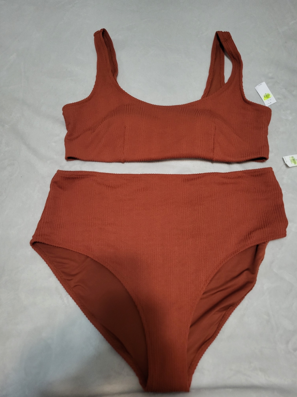 NWT Old Navy Ribbed 2-Piece Bikini Set Russet Moon Rust Orange Size 3X